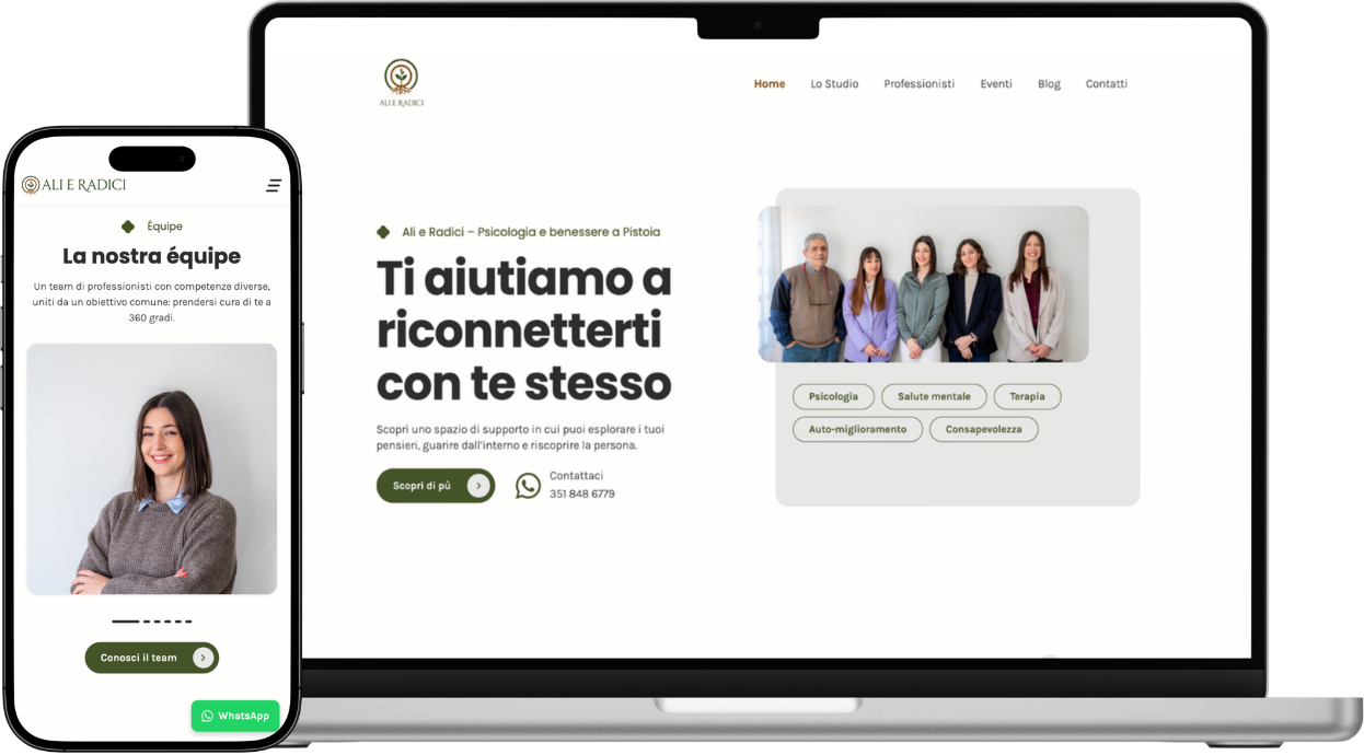 ali e radici website mockup