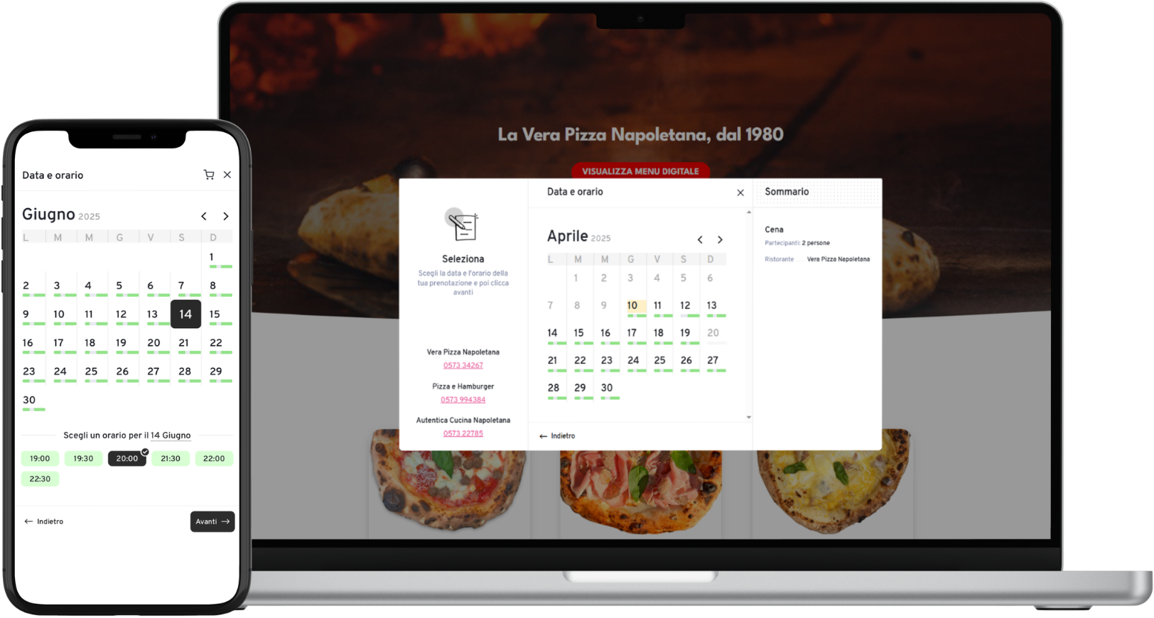 Pistoia restaurant website