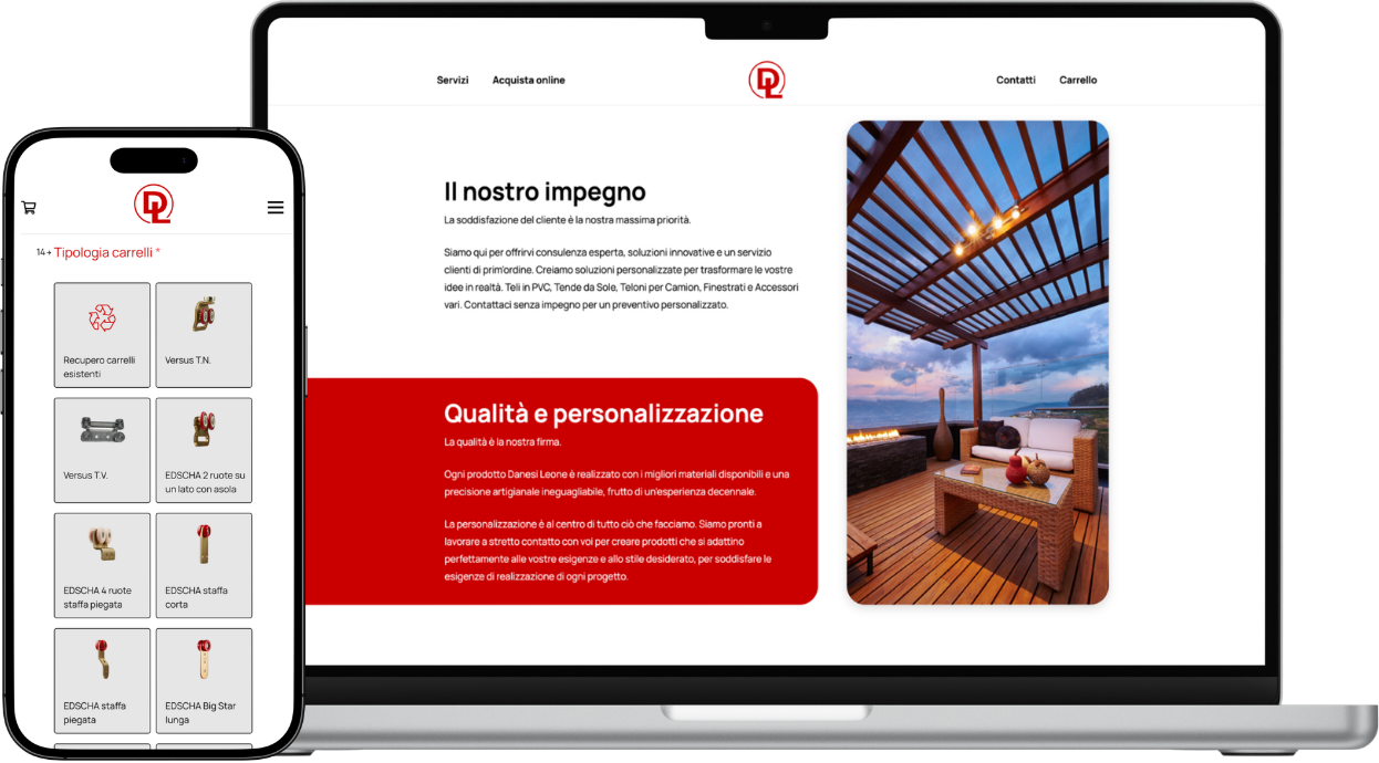 Danesi Leone: the website on desktop and mobile