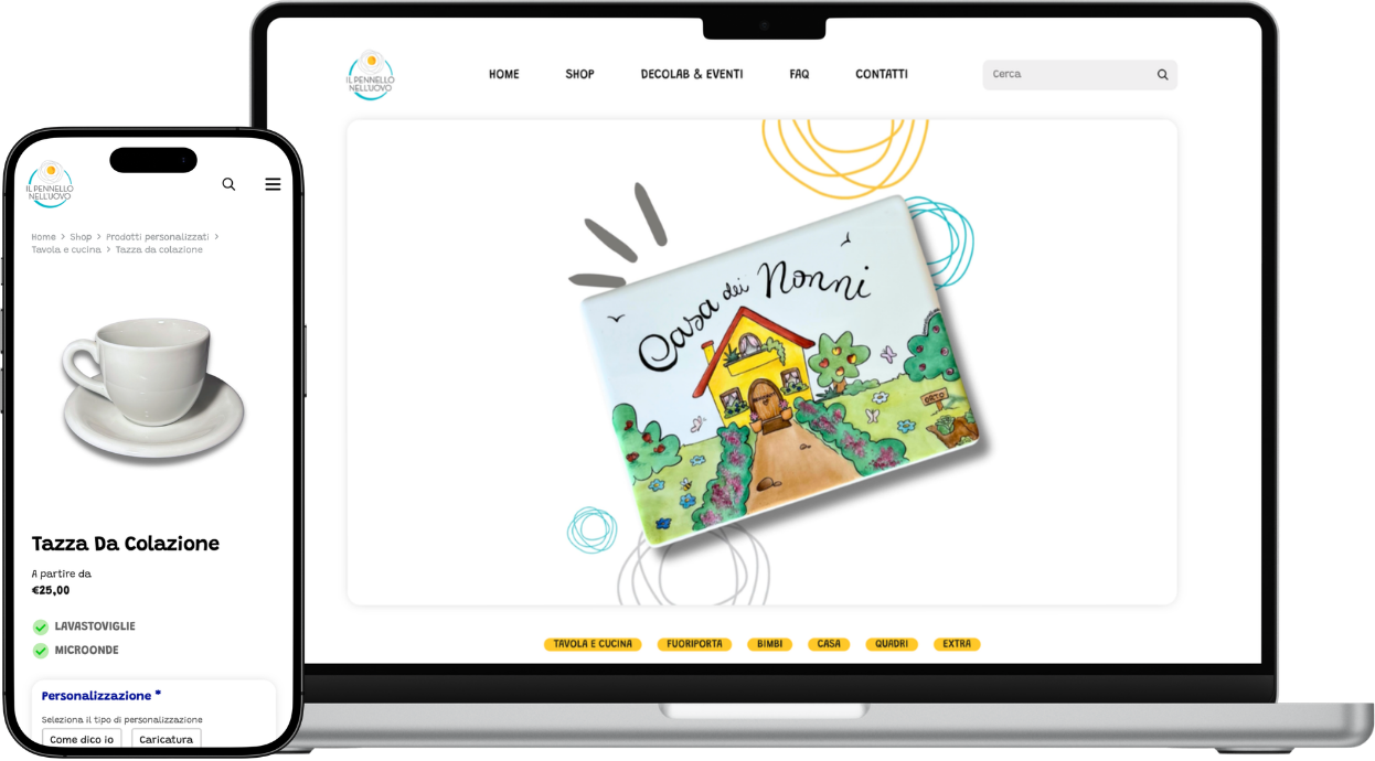 il pennello nell'uovo website mockup